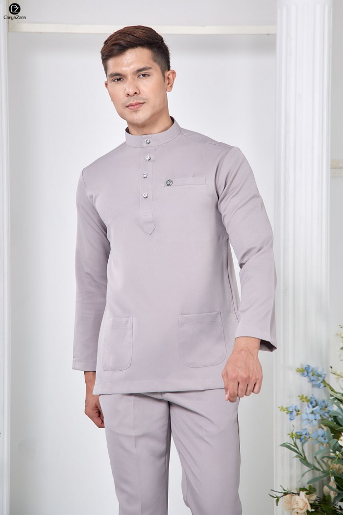 Baju Melayu Yusoff - Silver Grey